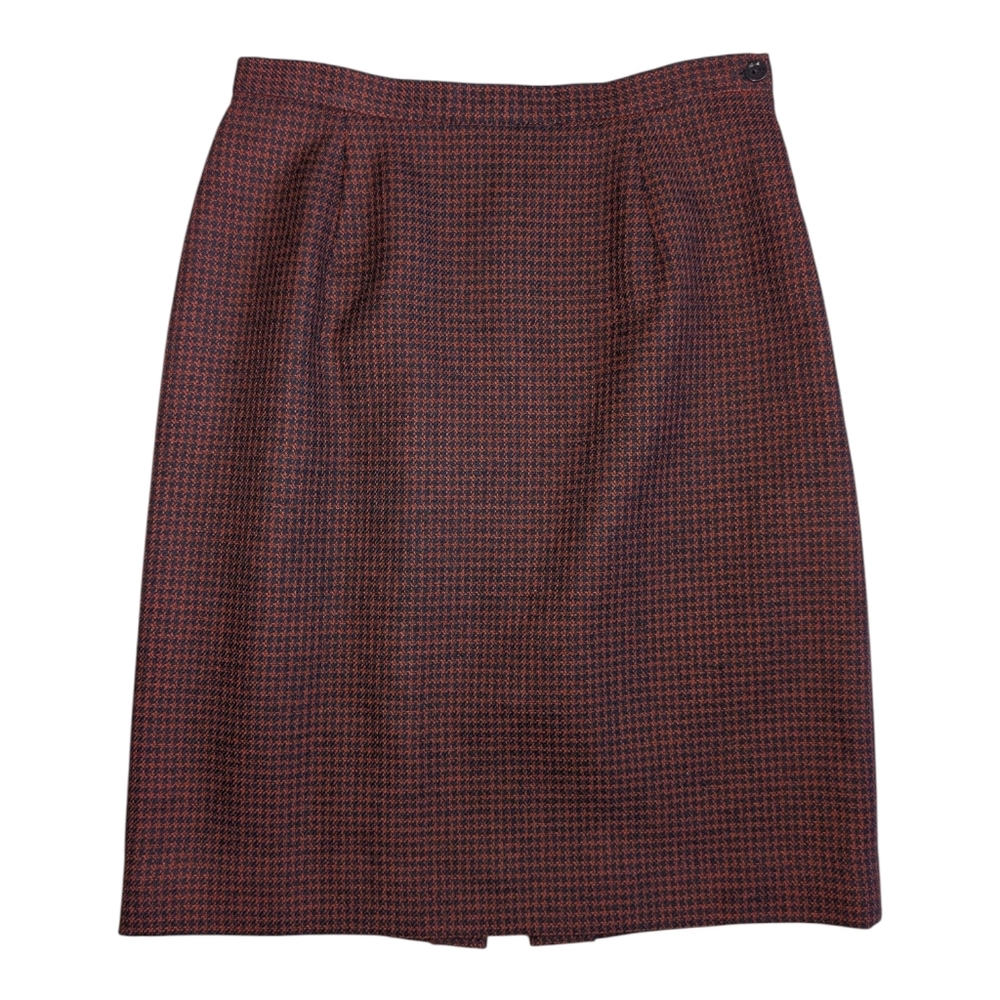 Vtg 80s 90s Rena Rowan Wool Pencil Skirt | Sz 6 | 28" Waist Houndstooth USA Made